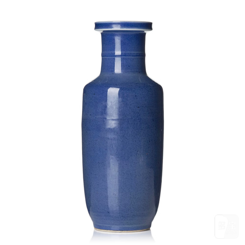 A powder blue roleau vase, - 图1